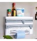 4in1 Wall Mount Storage Holder Home Kitchen ABS Foil Film Wrap Tissue Paper Kitchen Roll Holder Dispenser